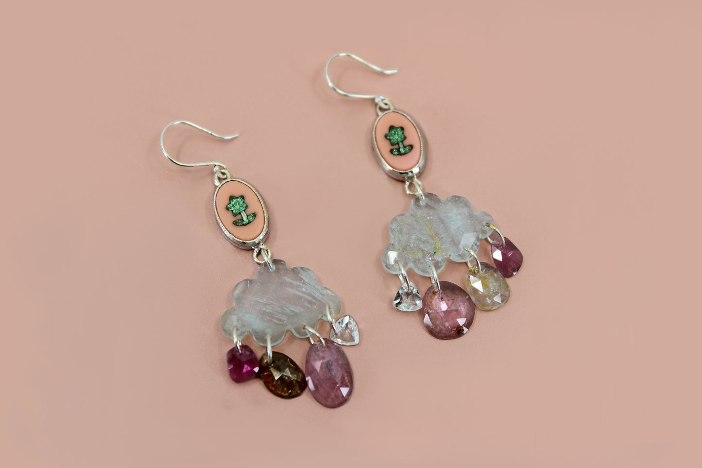 Gemstone Cloud Earrings No. 1